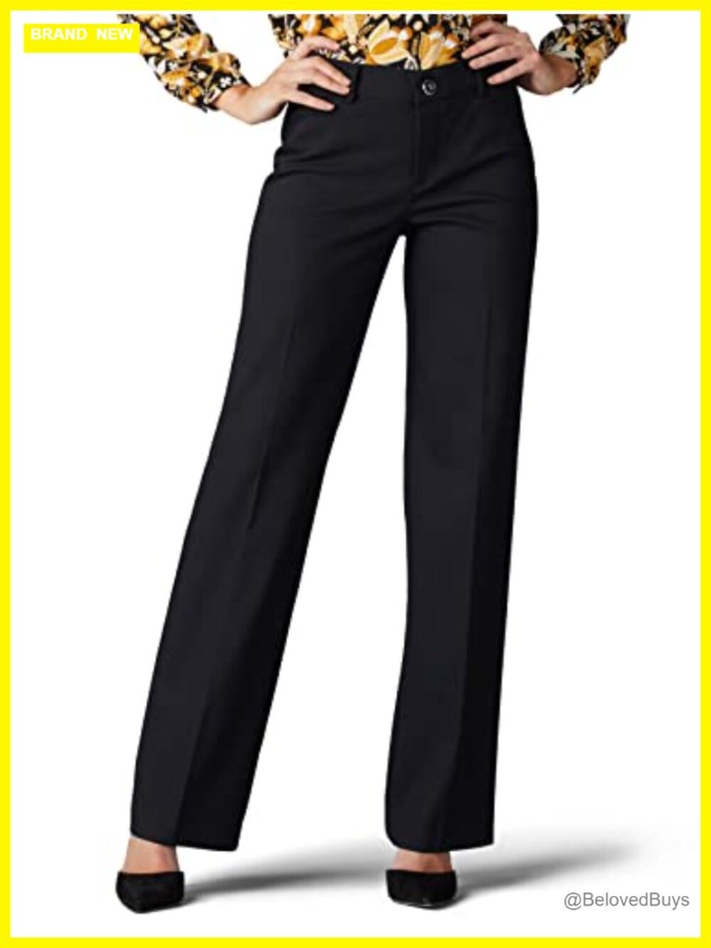 Women's Regular Fit Mid Rise Trouser Pants Flex Motion Comfort Workwear